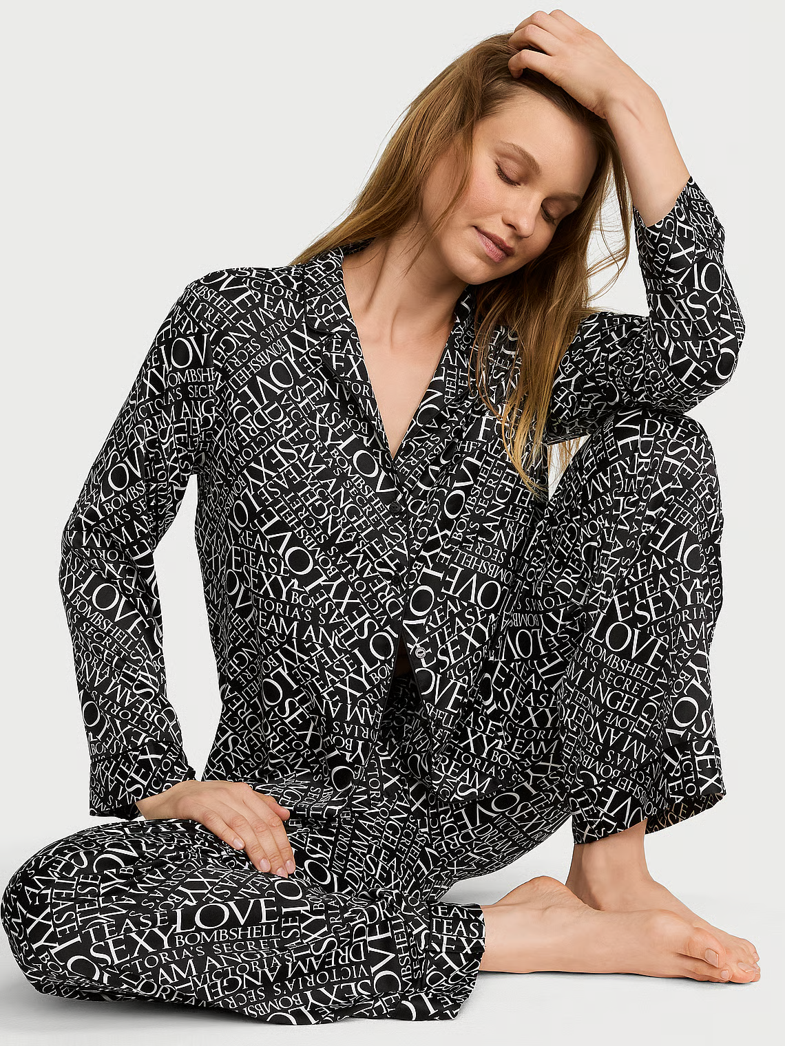 Signature Satin Long Pajama Set