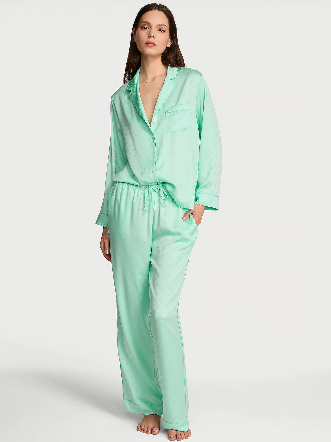Signature Satin Long Pajama Set