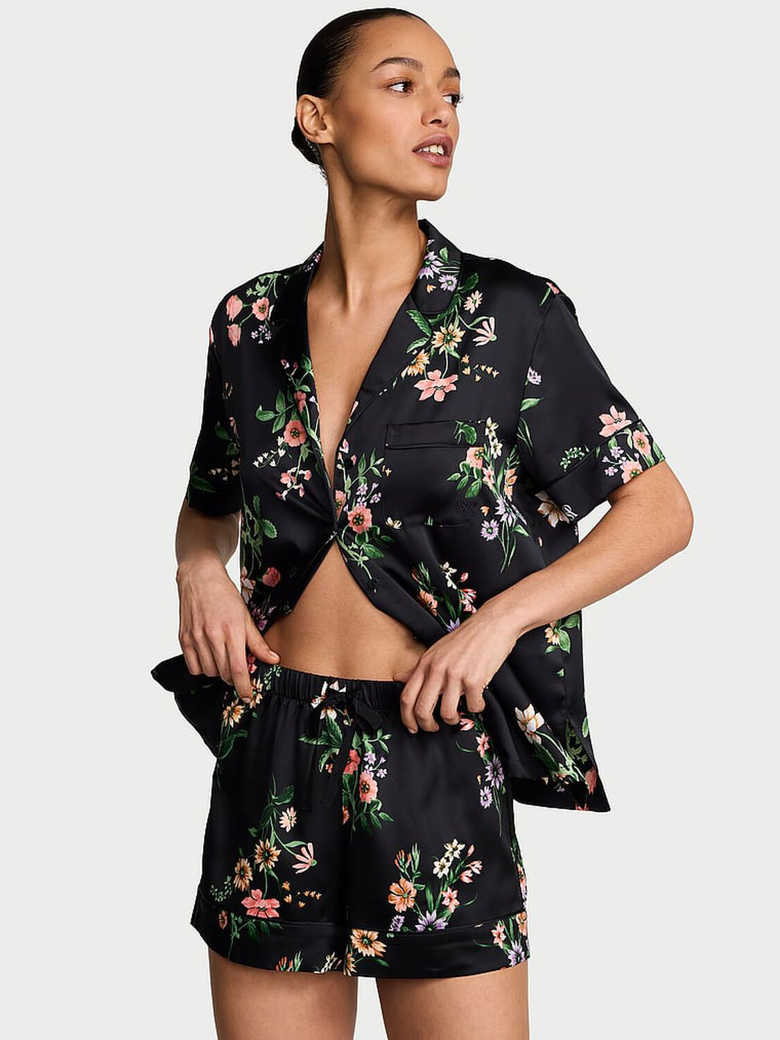 Glazed Satin Short Pajama Set